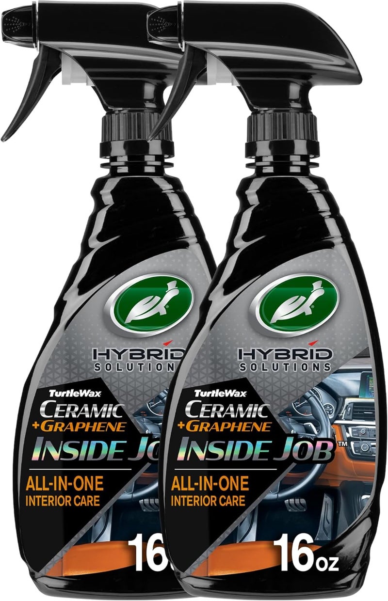 TurtleWax Hybrid Solutions Inside Job, All Purpose Ceramic Interior Car Cleaner and Protectant, Cleans, Deodorizes and Protects Leather Car Seats, Vinyl, Rubber, and Plastic, 16 fl oz (Pack of 2) - Image 1